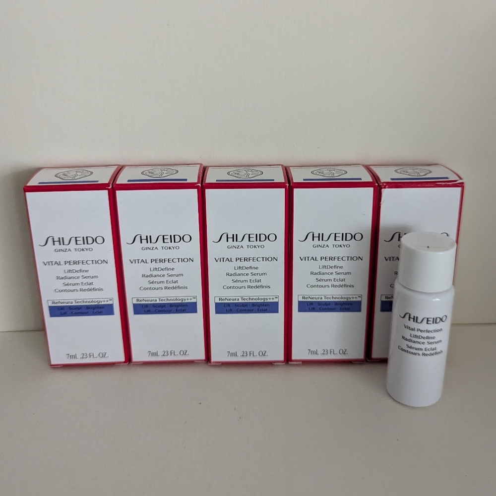 5 x Shiseido Vital Perfection Lift Define Radiance Serum, travel size.